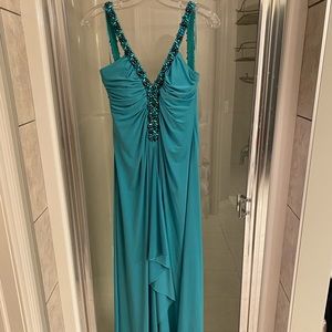 JS Boutique Turquoise Evening Gown